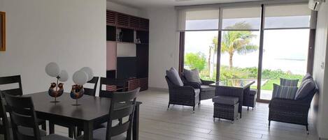 Comfort Condo, 2 Bedrooms, Ocean View, Ground Floor | Living area | LED TV