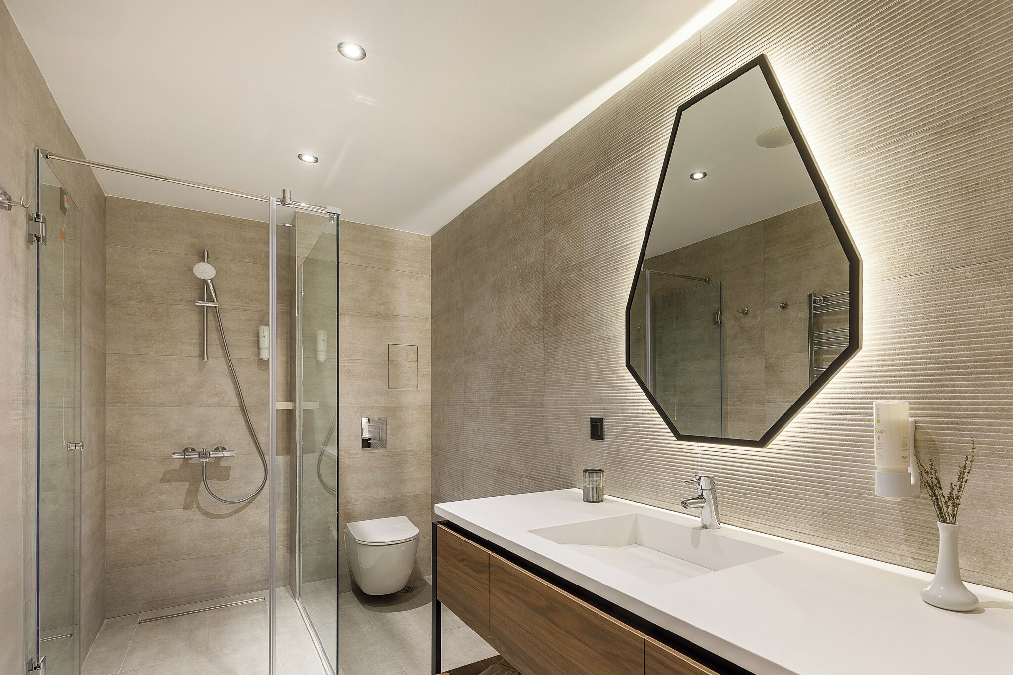 free toiletries, bathrobes, slippers, towels