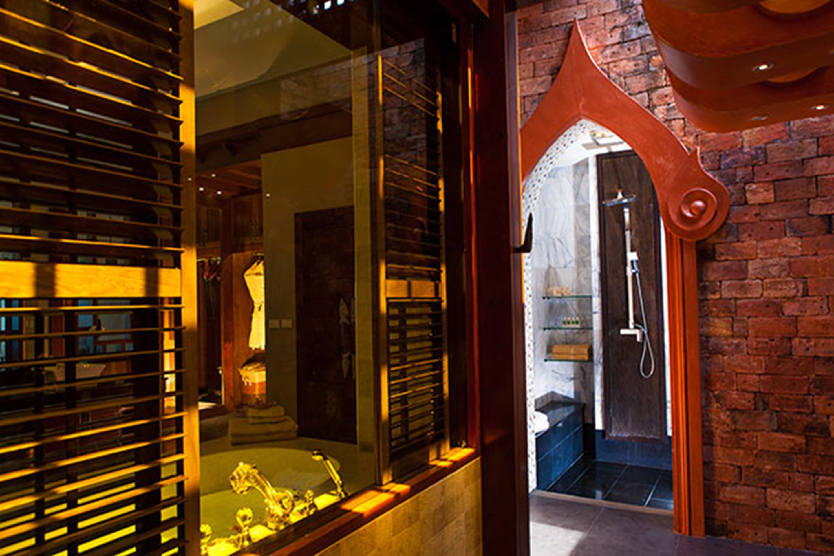 villa, multiple beds, private pool, beachfront | bathroom | hair dryer, bathrobes, slippers, towels