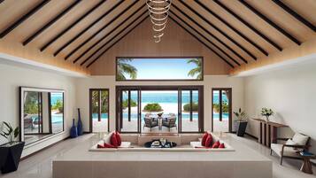Two-Bedroom Beach Pool Pavilion | Premium bedding, down duvets, memory-foam beds, minibar