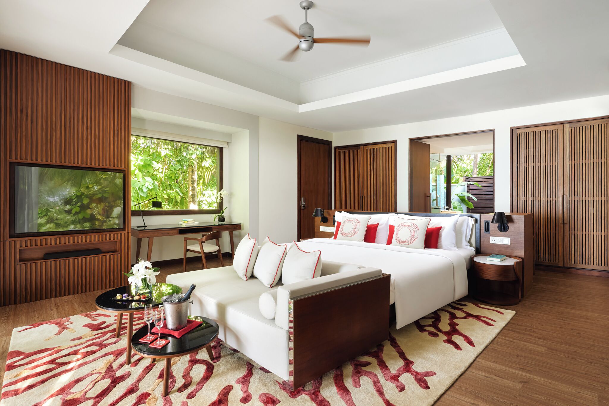 premium bedding, down duvets, memory-foam beds, minibar