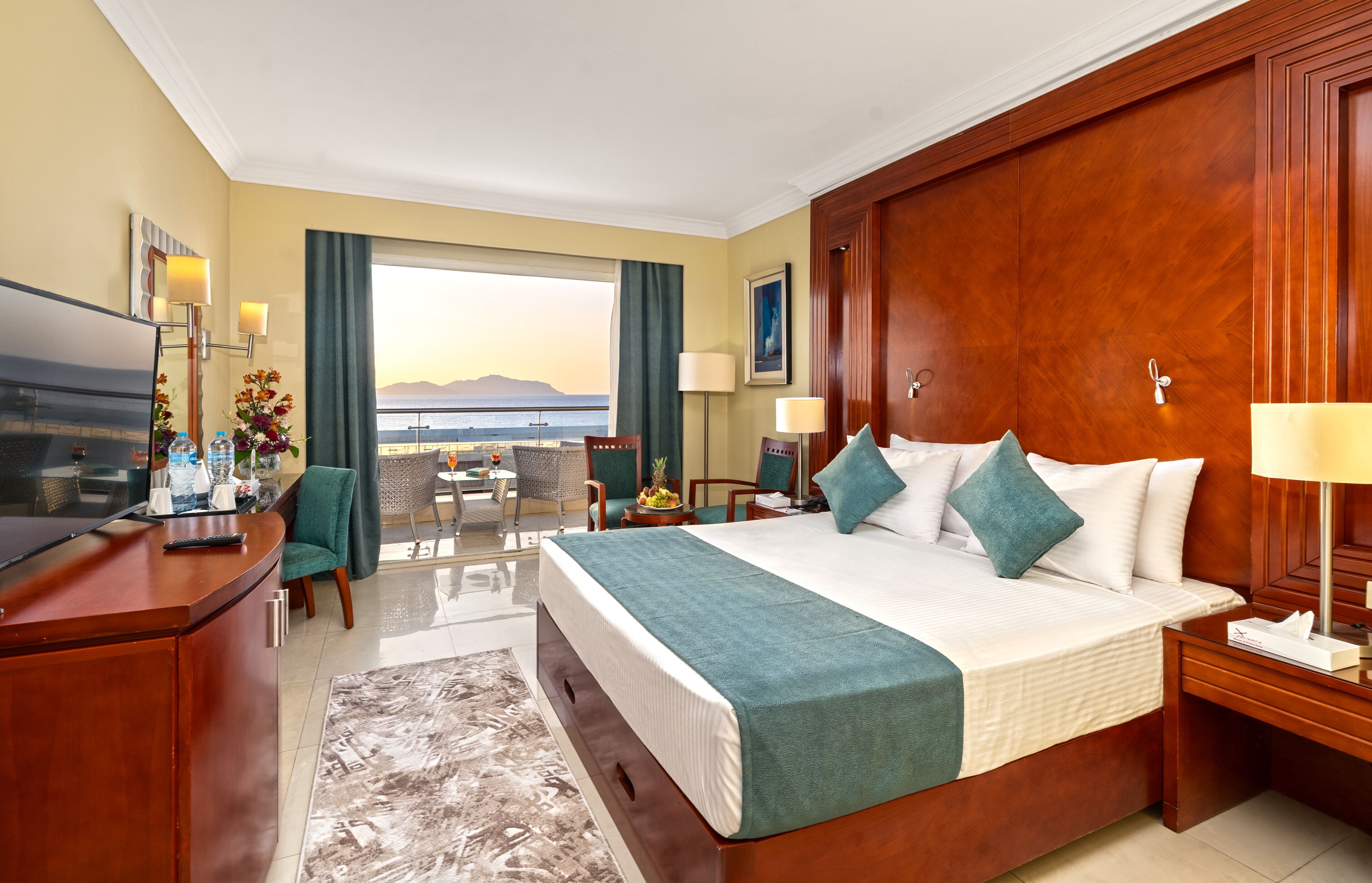 Egyptian cotton sheets, minibar, in-room safe, desk