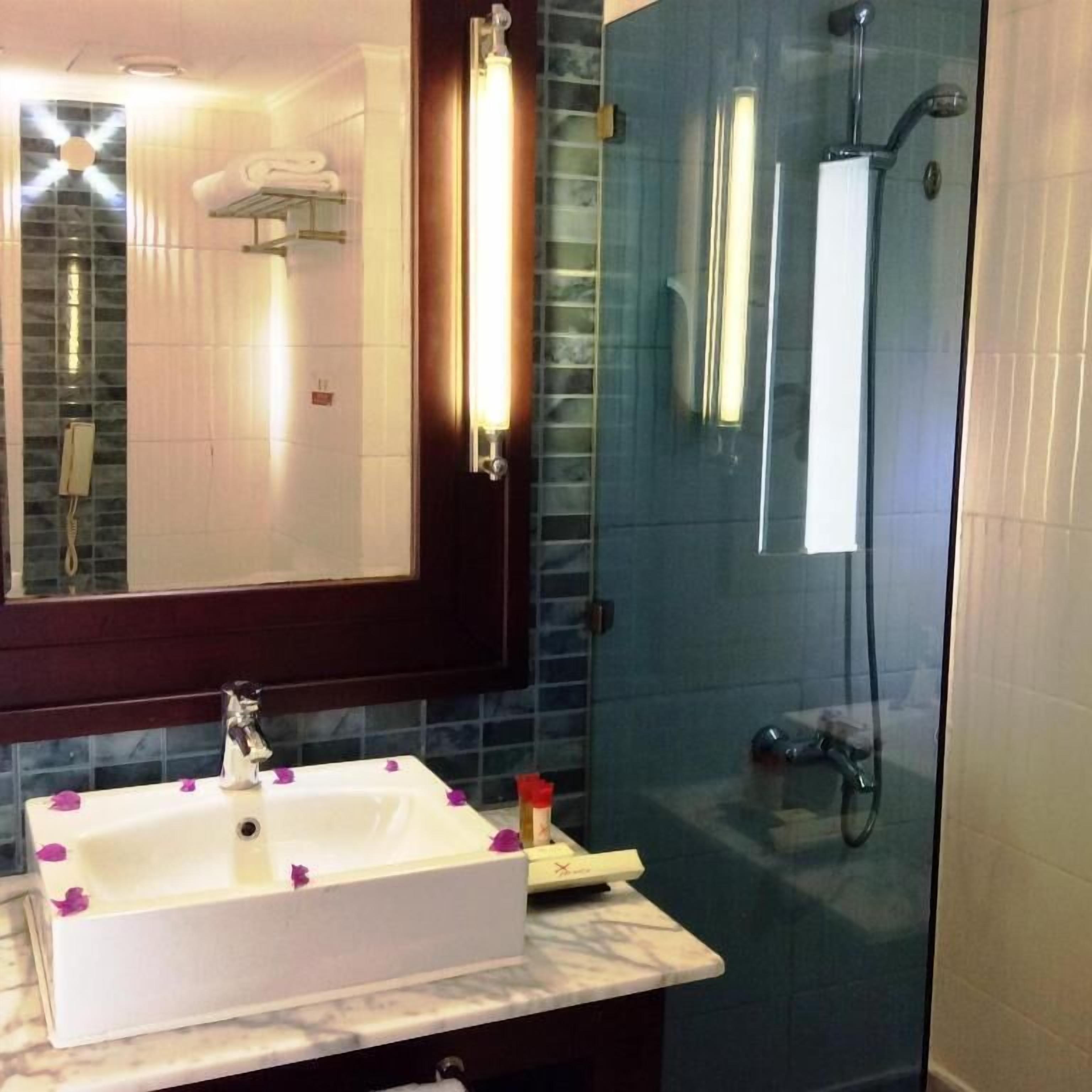 free toiletries, hair dryer, slippers, towels