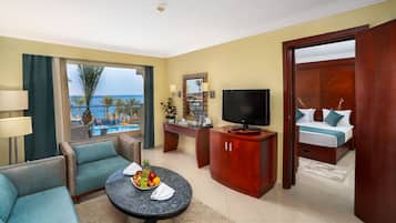 Egyptian cotton sheets, minibar, in-room safe, desk