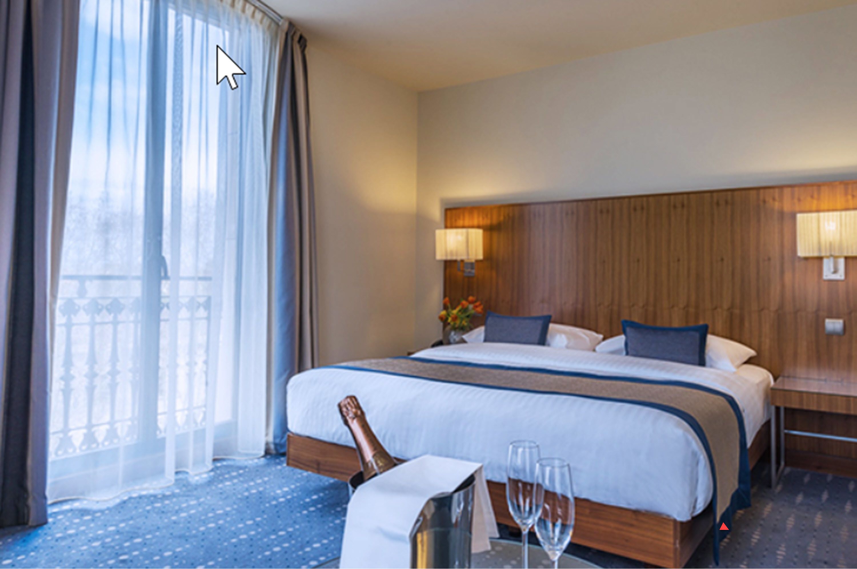 picasso's corner view | in-room safe, desk, blackout curtains, soundproofing