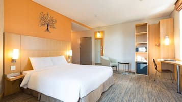 In-room safe, desk, laptop workspace, blackout drapes