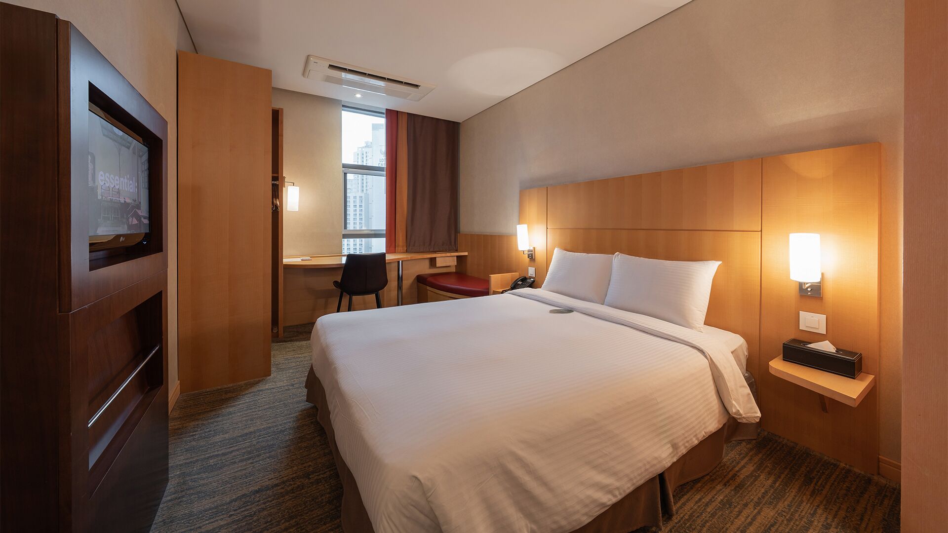 In-room safe, desk, laptop workspace, blackout drapes