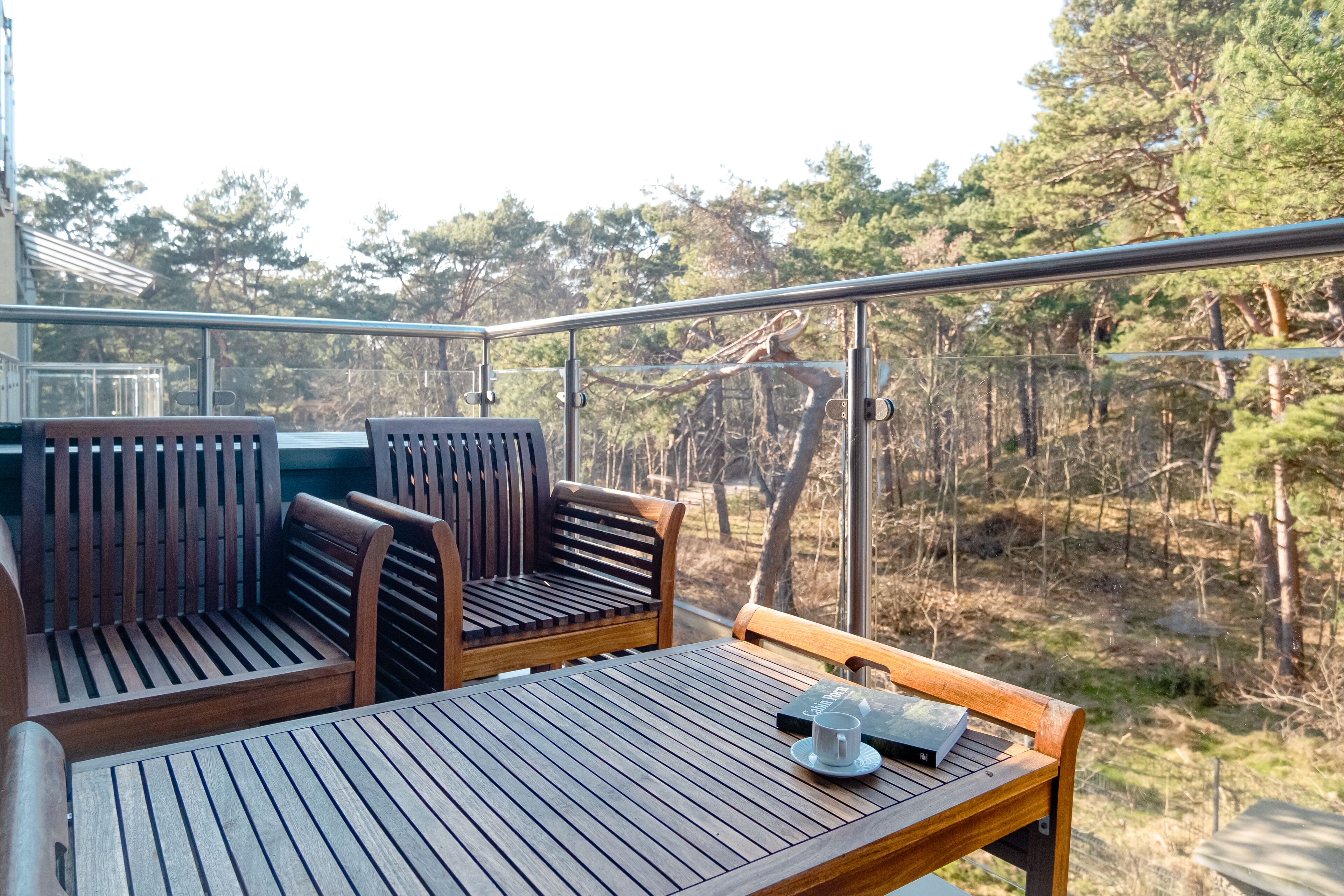 Premium-huoneisto, 1 makuuhuone, tupakointi kielletty (ul. Świętopełka 7 Ziemia 10, Garage) | Parveke