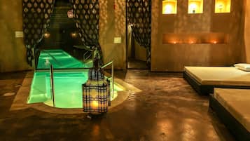 Sauna, hot tub, steam room, Turkish bath, body treatments