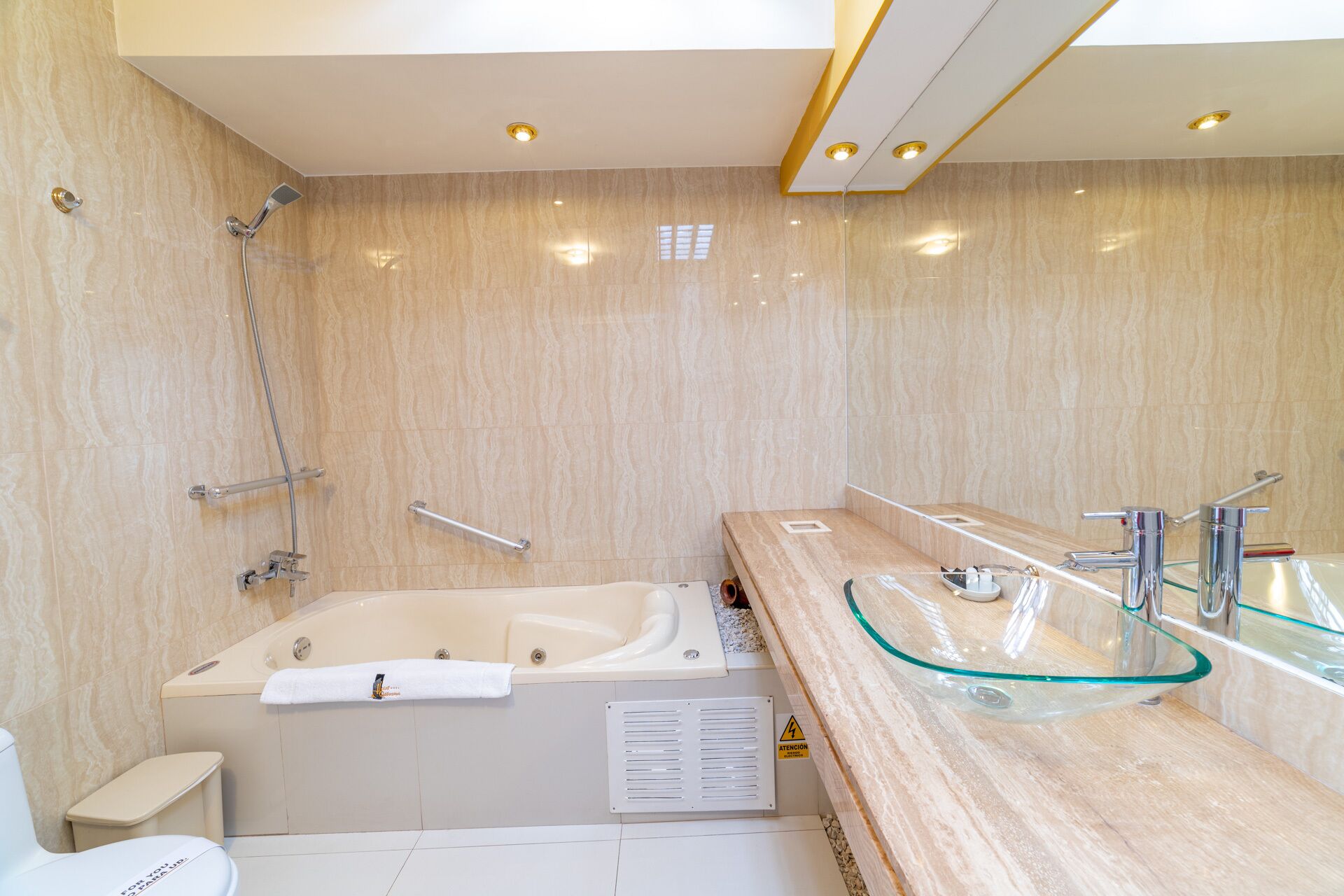 economy quadruple room | bathroom | free toiletries, hair dryer, towels