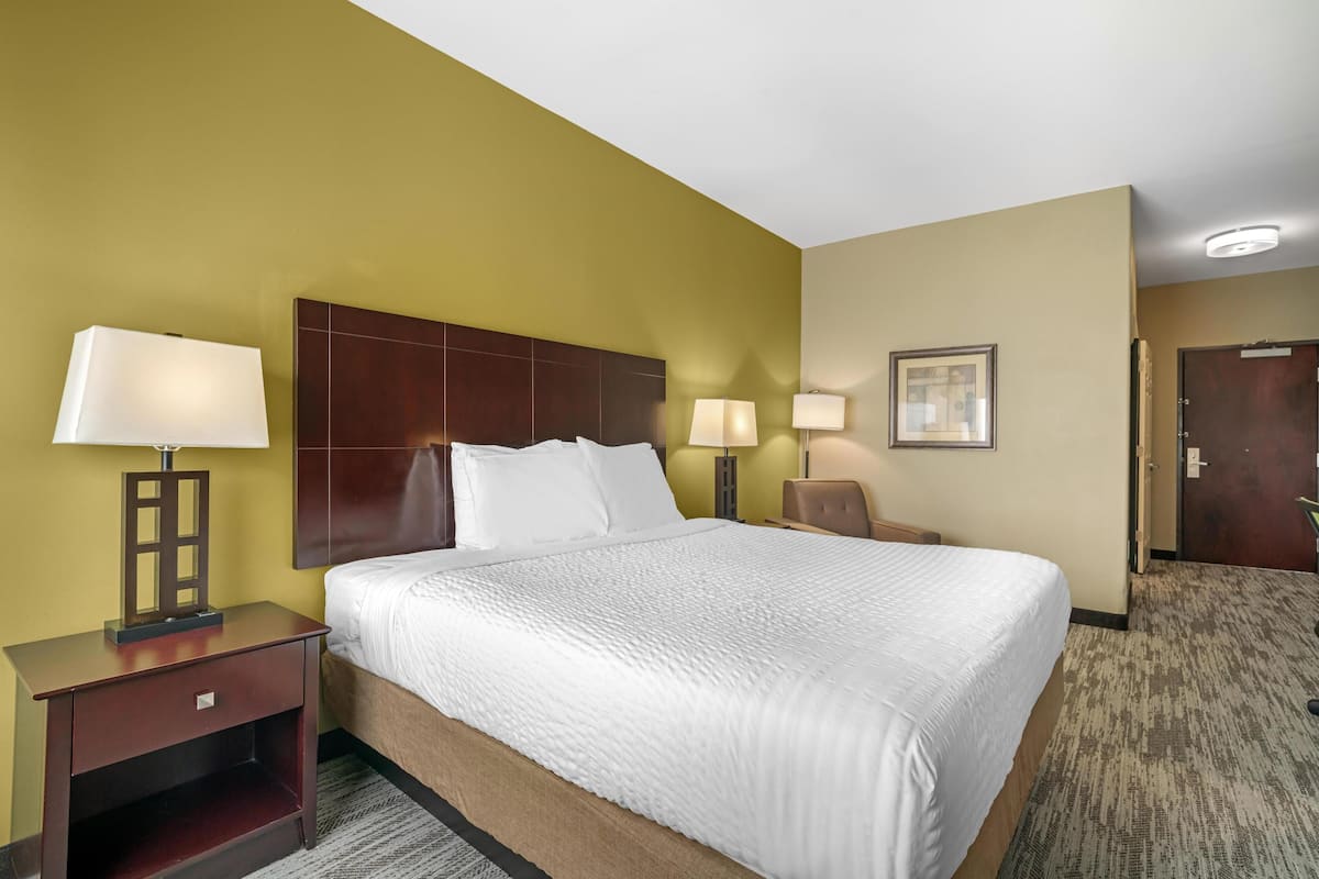In-room safe, desk, iron/ironing board, cribs (free)