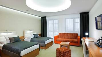 Premium bedding, minibar, in-room safe, desk