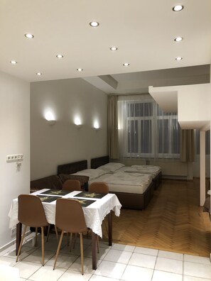 Economy Studio, 2 Queen Beds, City View, Mezzanine | Iron/ironing board, free WiFi, bed sheets - Corso Apartment (Budapest)