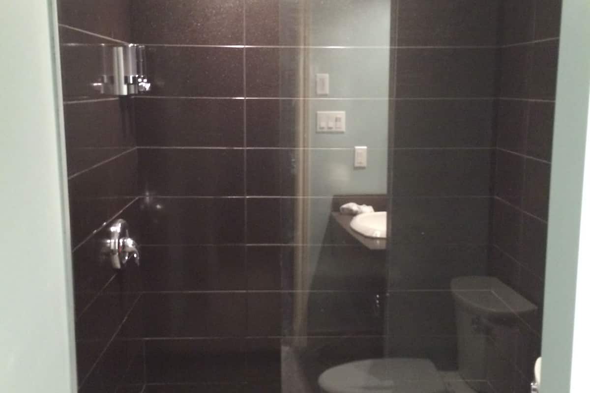 free toiletries, hair dryer, towels