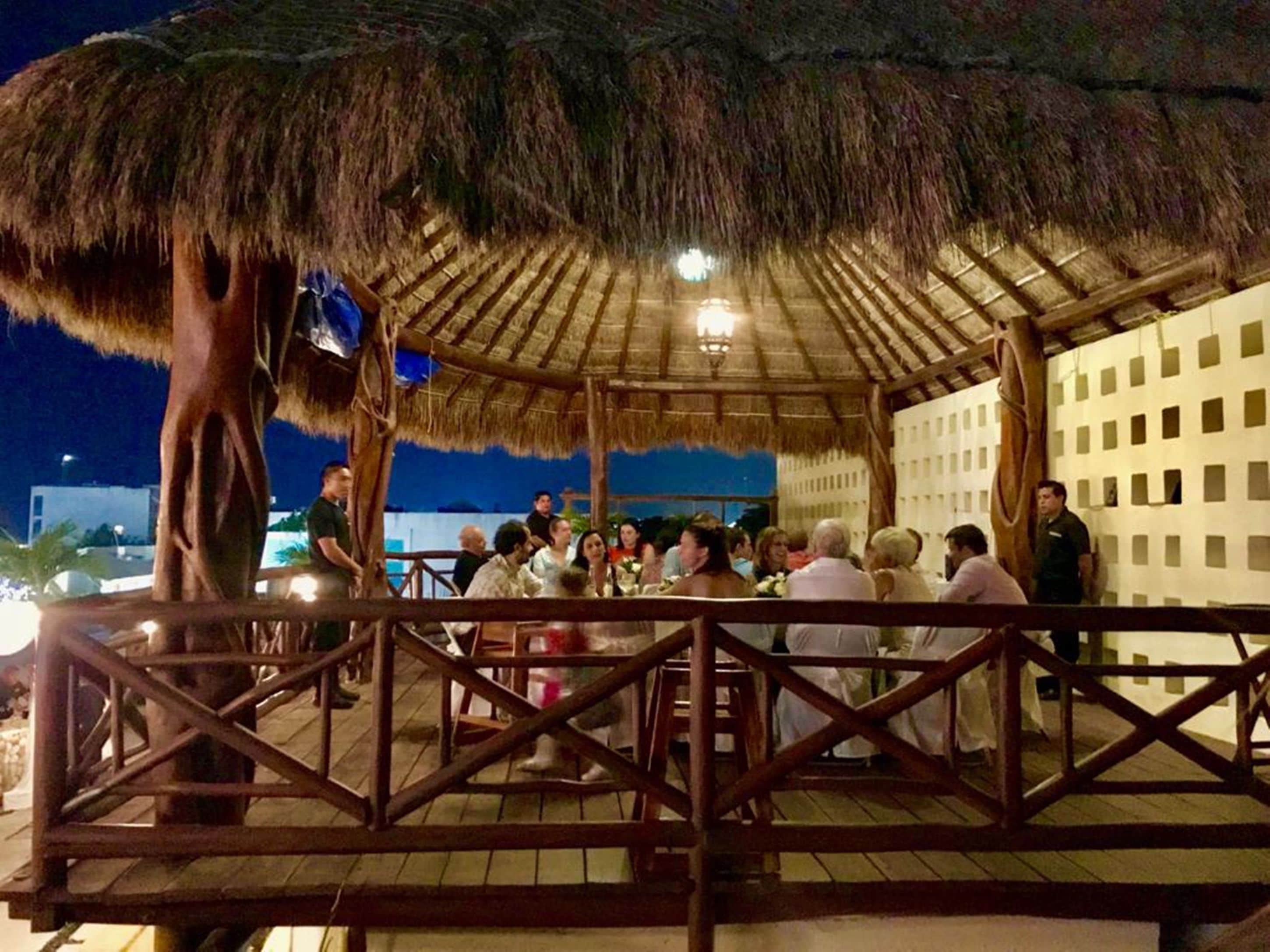 outdoor banquet area