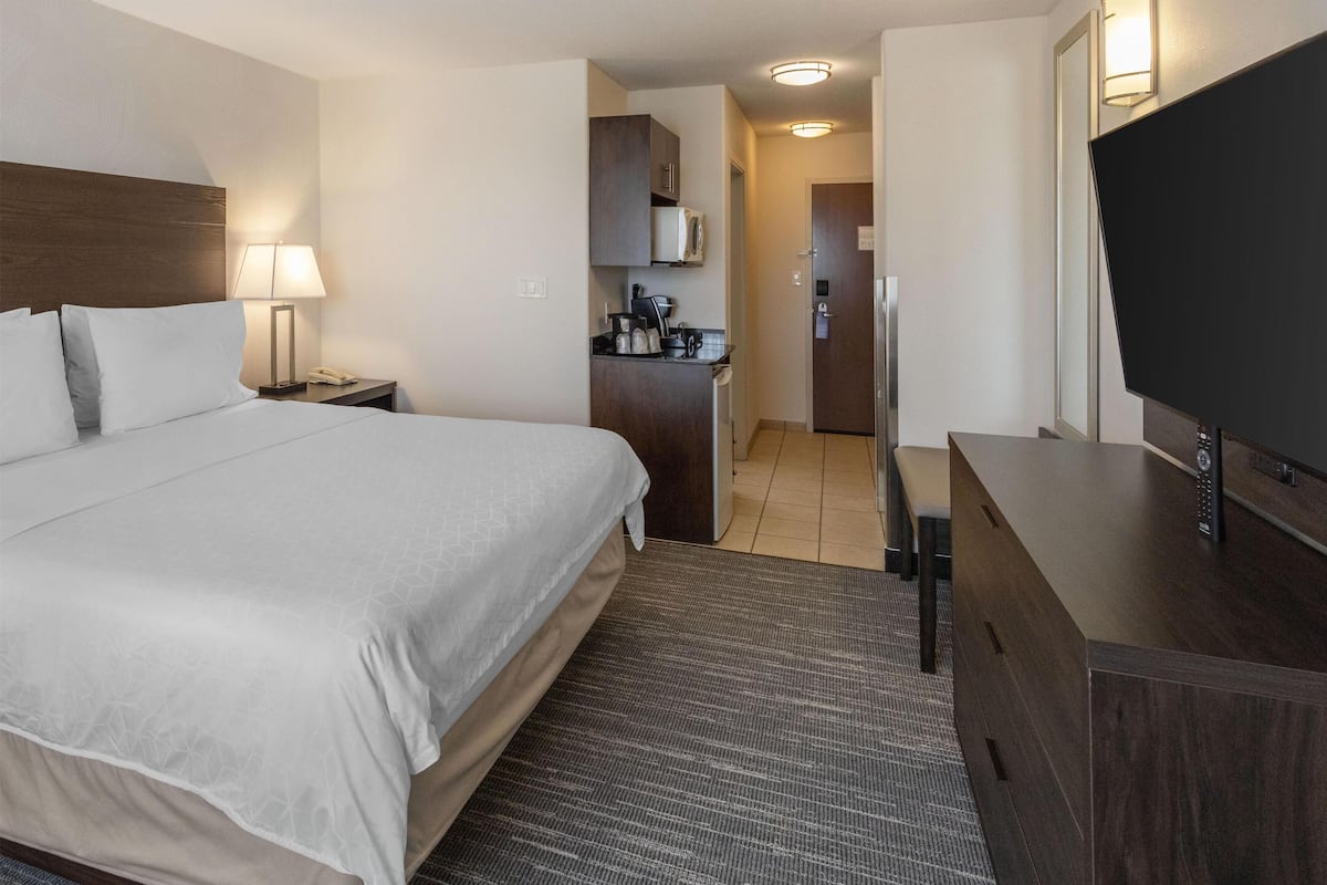 Standard Room, 1 King Bed, Non Smoking, Refrigerator & Microwave (Dining Table) | Desk, laptop workspace, blackout drapes, iron/ironing board
