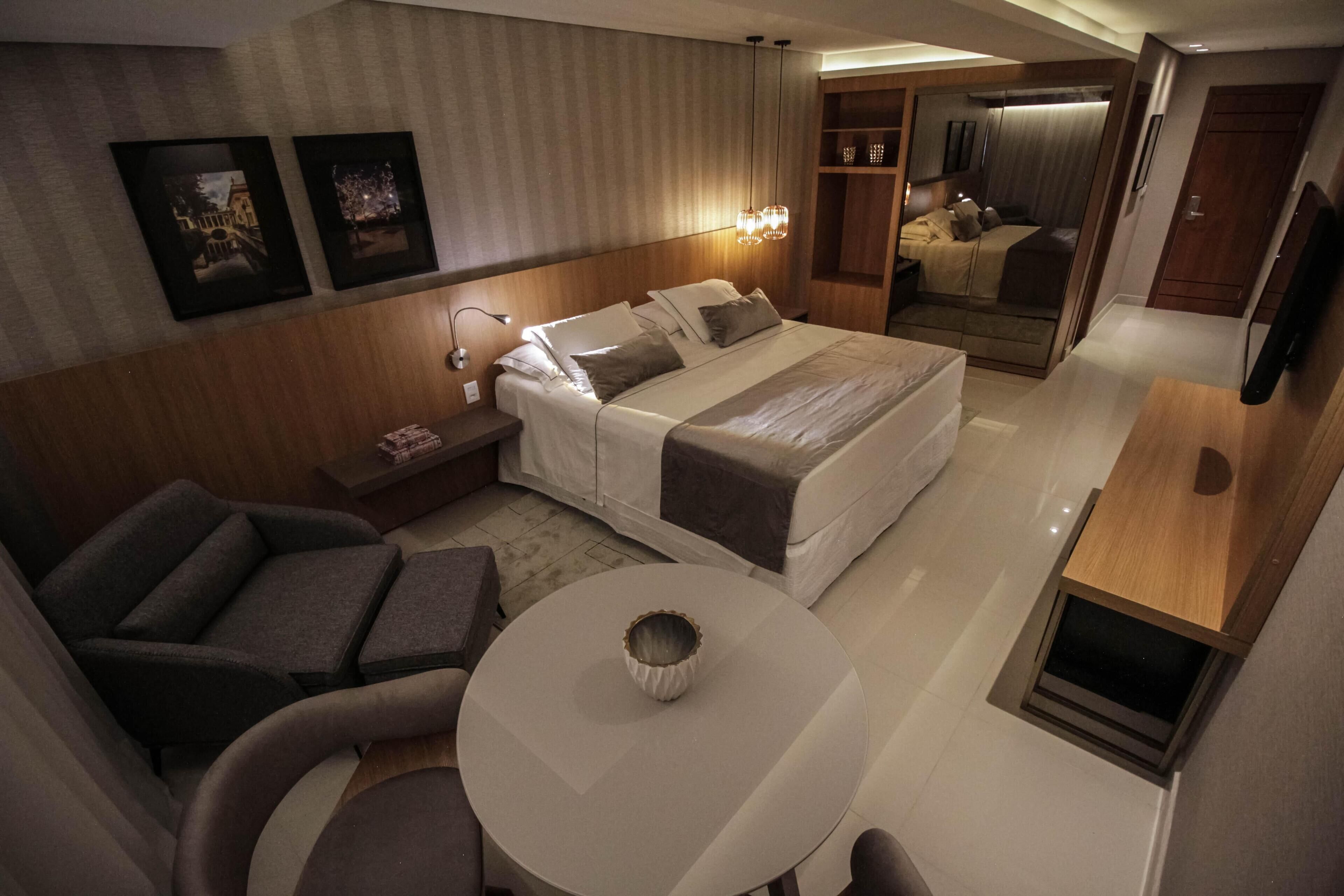 Down duvets, pillow-top beds, minibar, desk