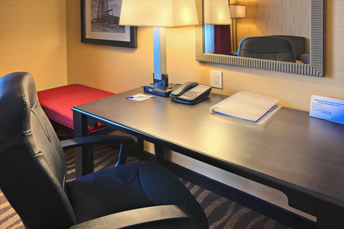 In-room safe, desk, iron/ironing board, cribs (free)