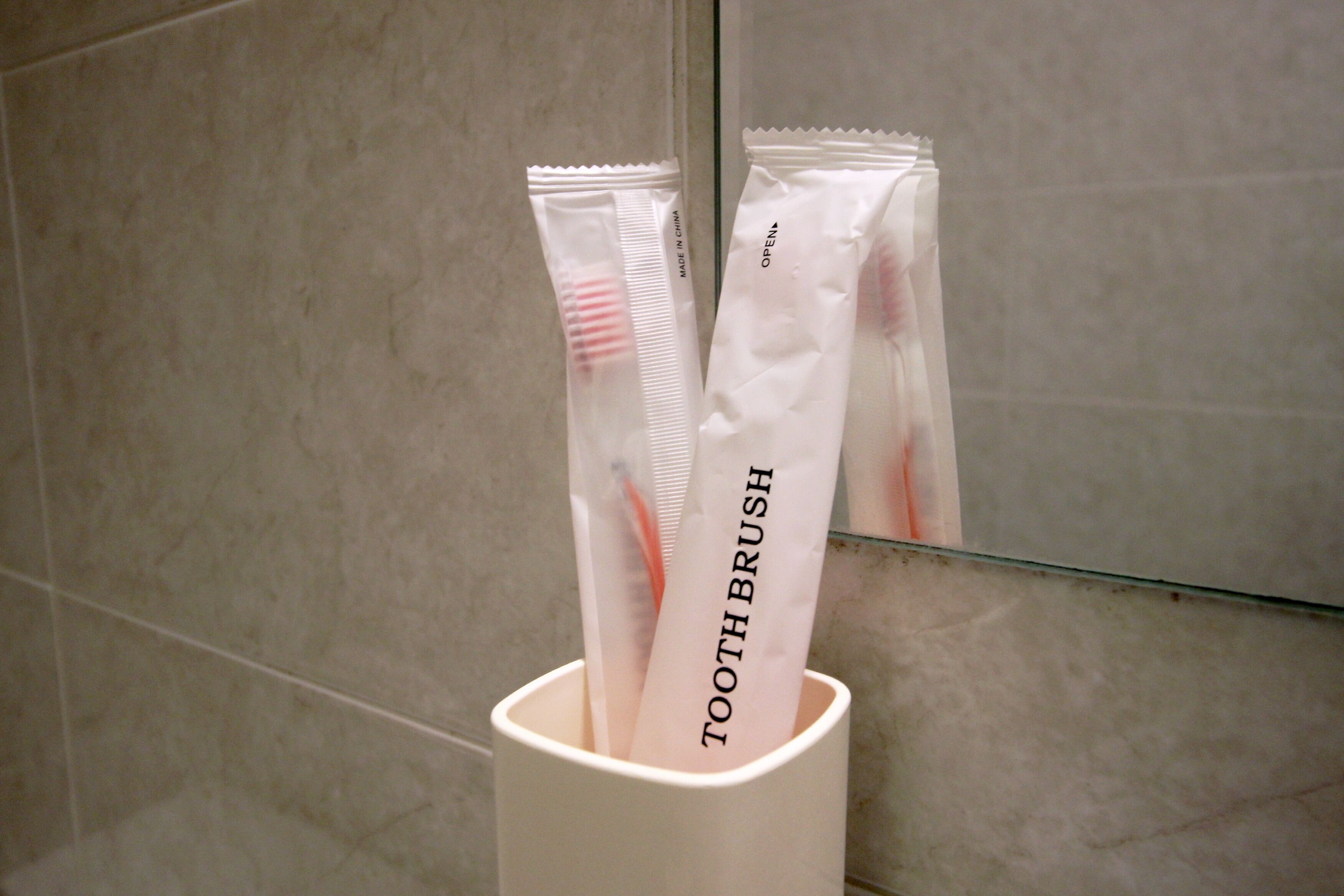 free toiletries, hair dryer, slippers, towels