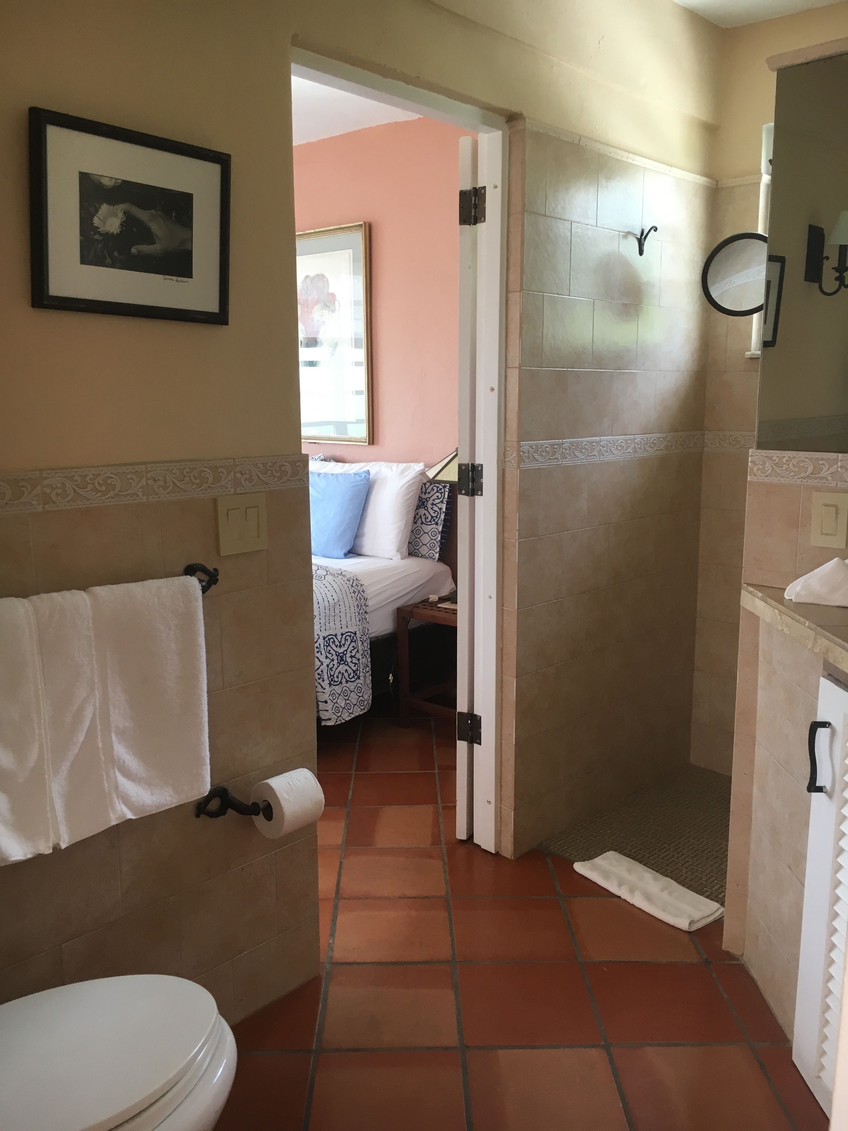 deluxe suite, 1 king bed | bathroom | shower, hair dryer, towels