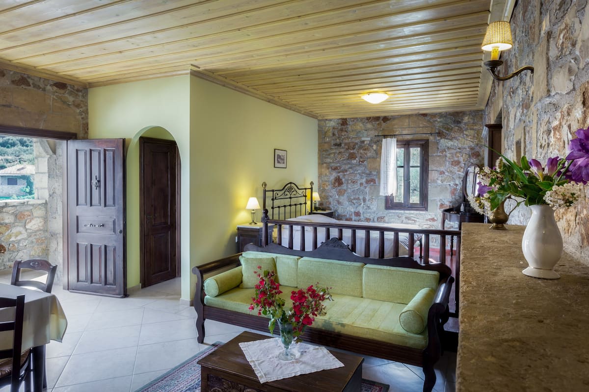 Traditional Studio, 1 Queen Bed | Living room | LED TV, fireplace
