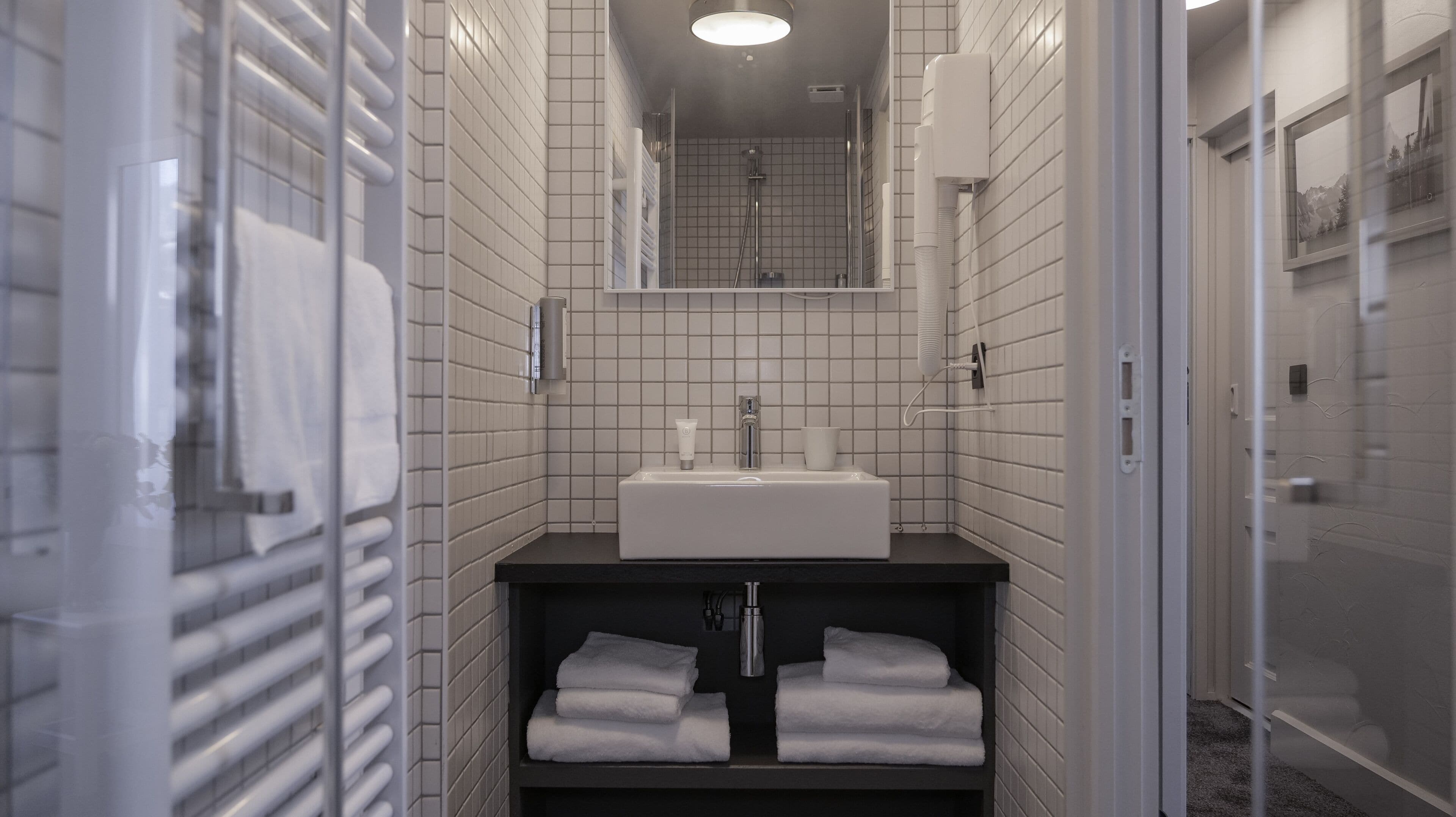 free toiletries, hair dryer, bathrobes, towels