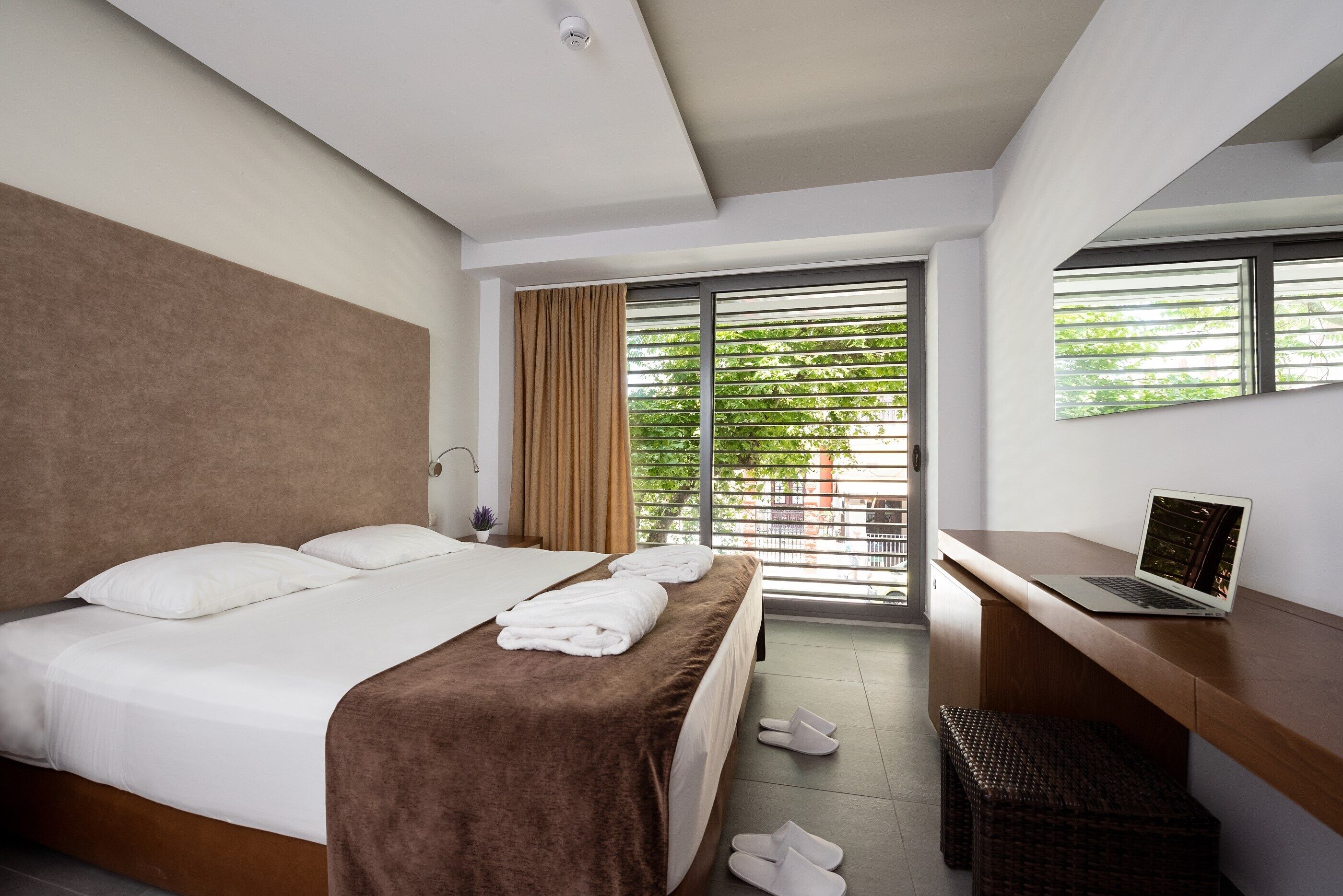 Free minibar, in-room safe, desk, blackout curtains