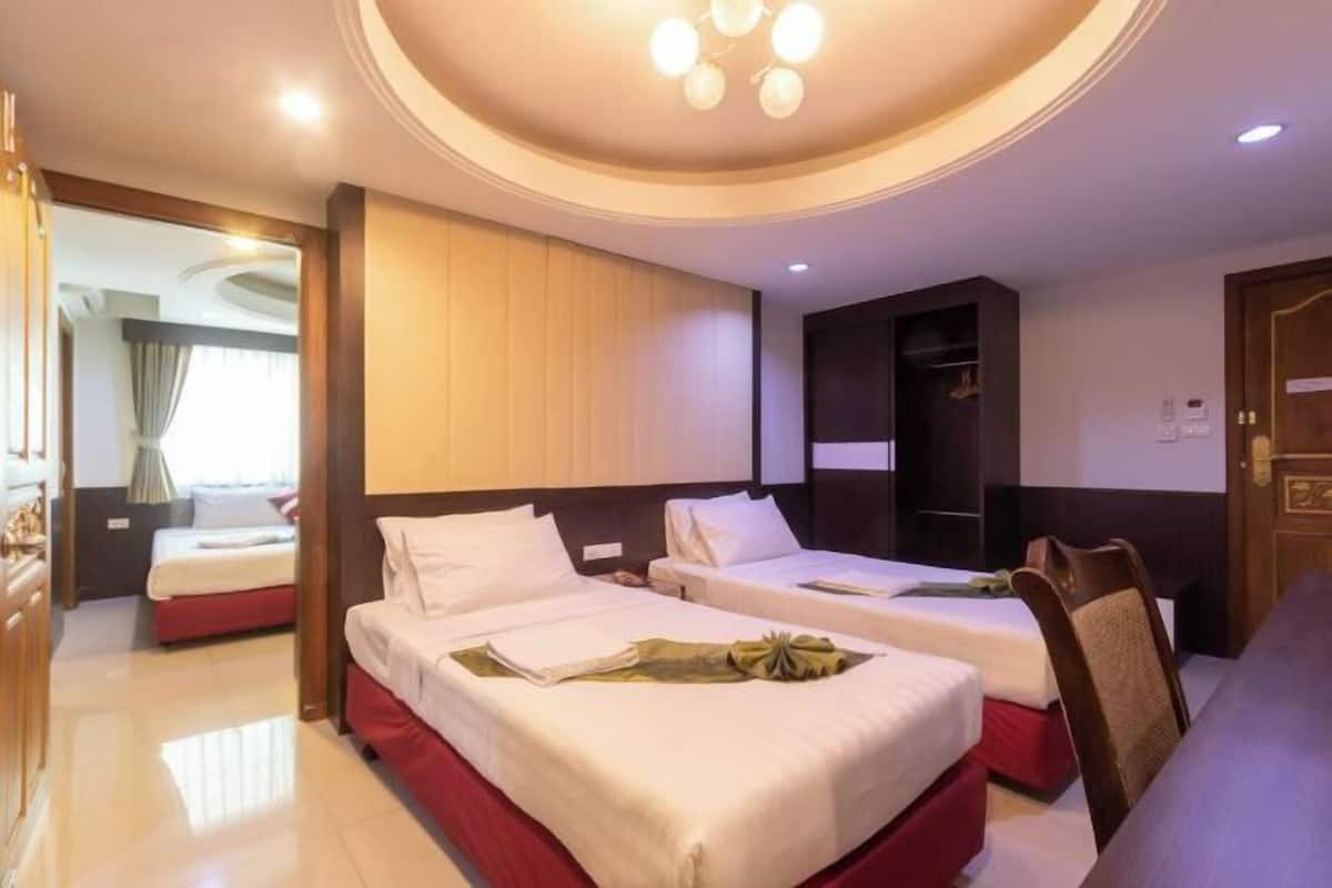 1 sovrum, sängtillbehör av högsta kvalitet och minibar