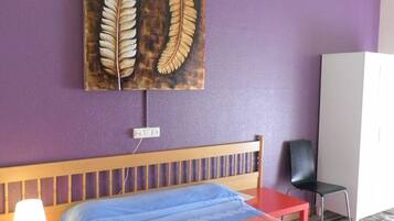 Desk, free WiFi, bed sheets