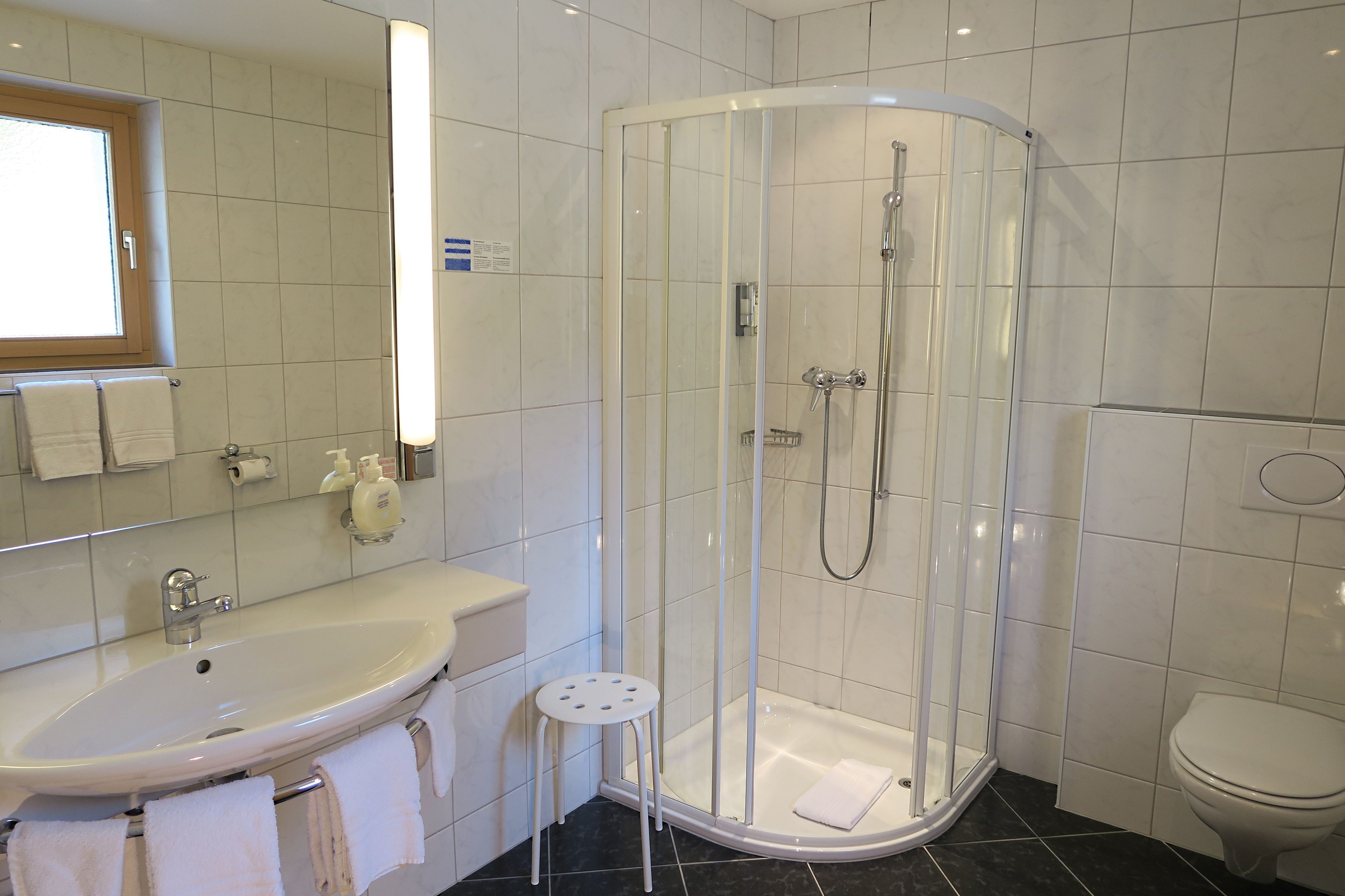 double room, balcony (large) | bathroom | hair dryer, towels, soap, shampoo