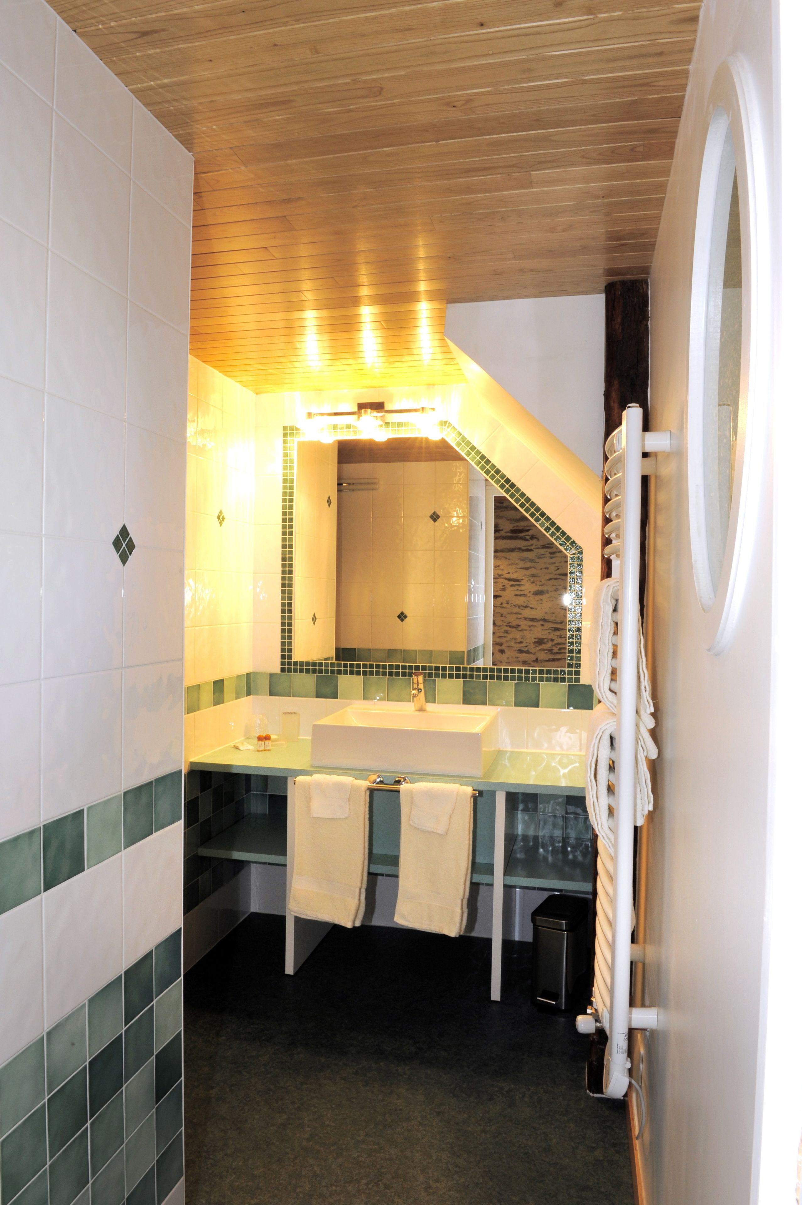 junior suite, garden view | bathroom | shower, free toiletries, hair dryer, towels