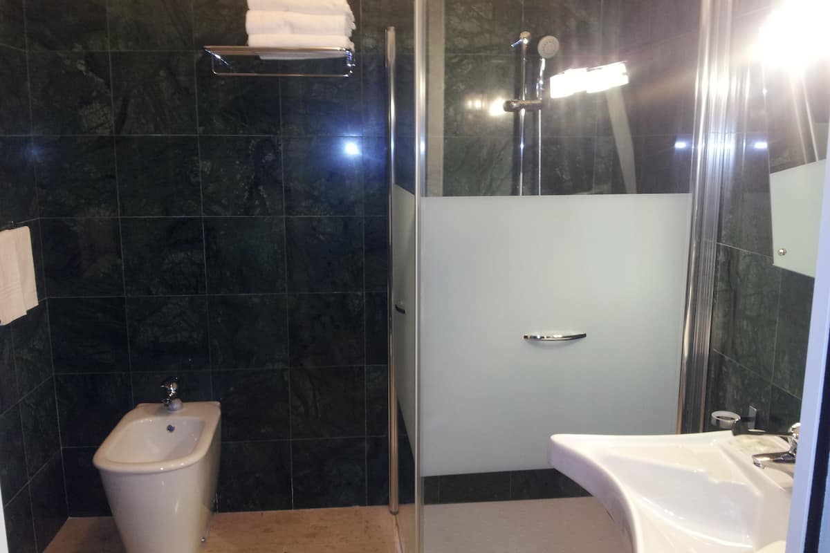 classic double or twin room | bathroom | shower, free toiletries, hair dryer, bidet