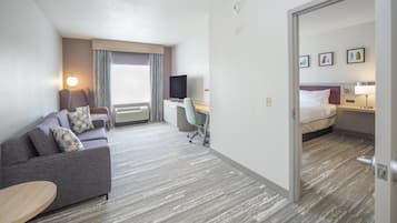 36-inch flat-screen TV with cable channels, TV