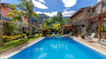 Indoor pool, 2 outdoor pools, open 2:00 PM to 8:00 PM, sun loungers