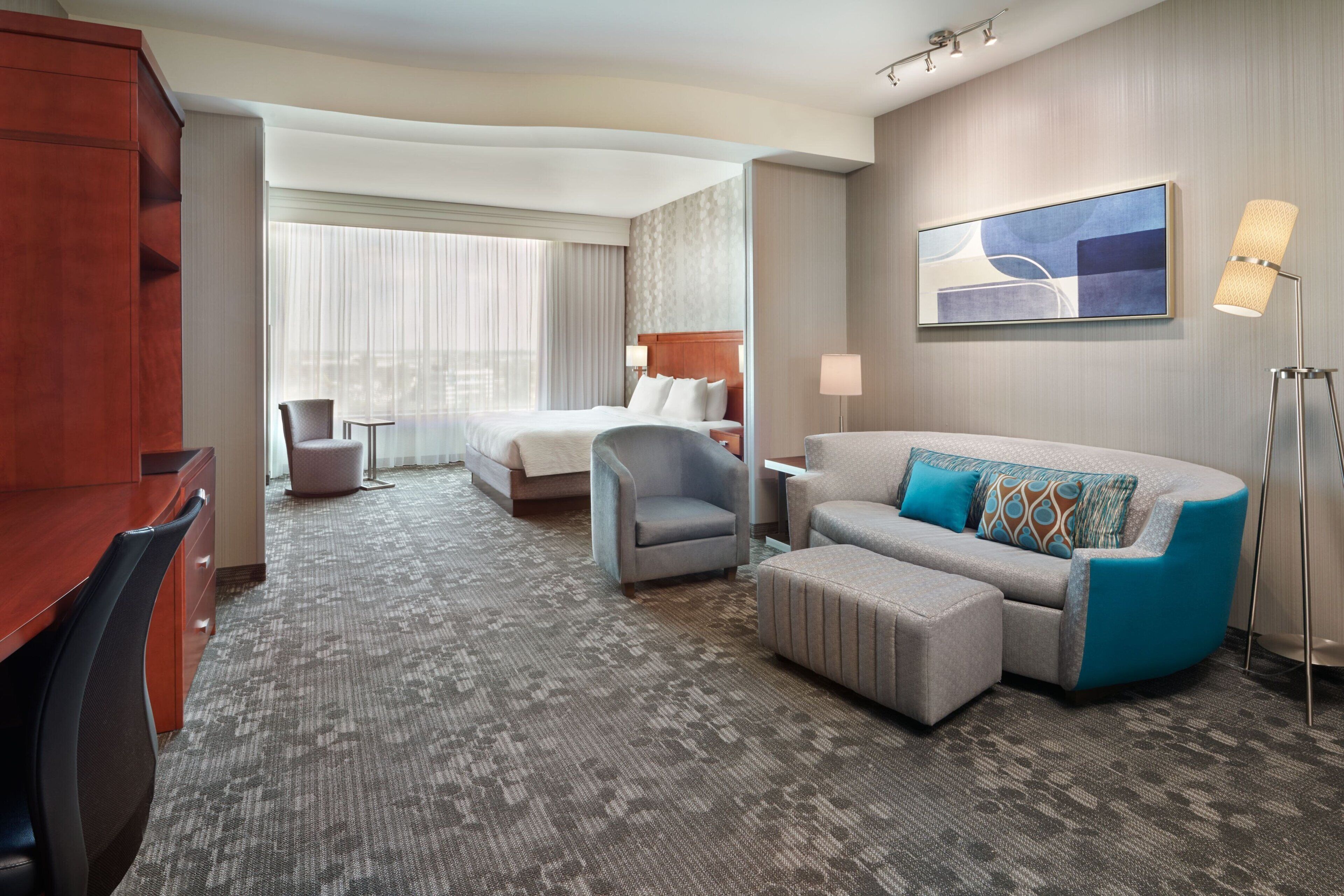 studio suite, 1 king bed with sofa bed | hypo-allergenic bedding, in-room safe, desk, iron/ironing board