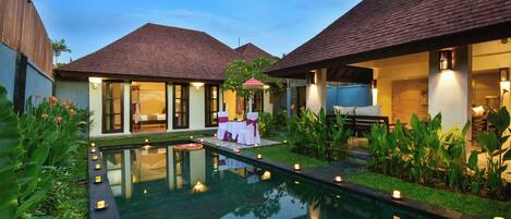 Villa, 2 Bedrooms, Private Pool | Free minibar items, in-room safe, desk, iron/ironing board