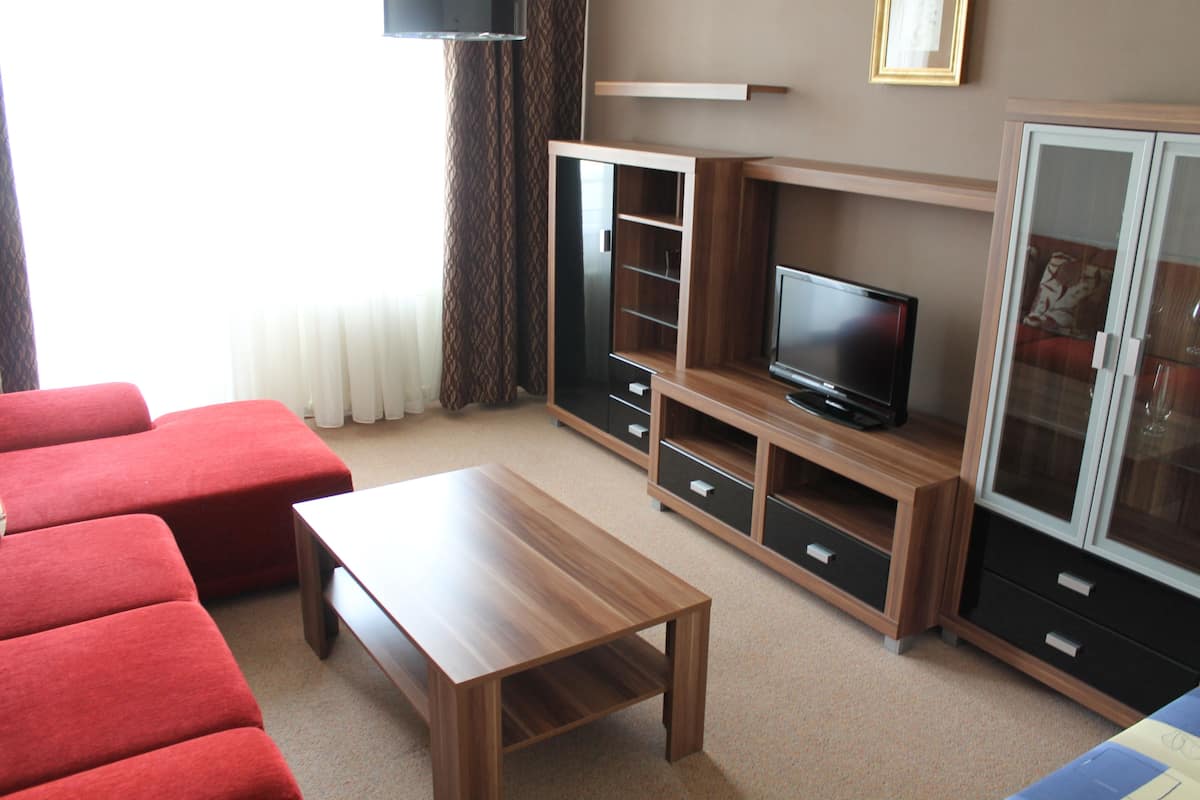 Apartment, 2 Bedrooms, Balcony, City View | Living room | TV