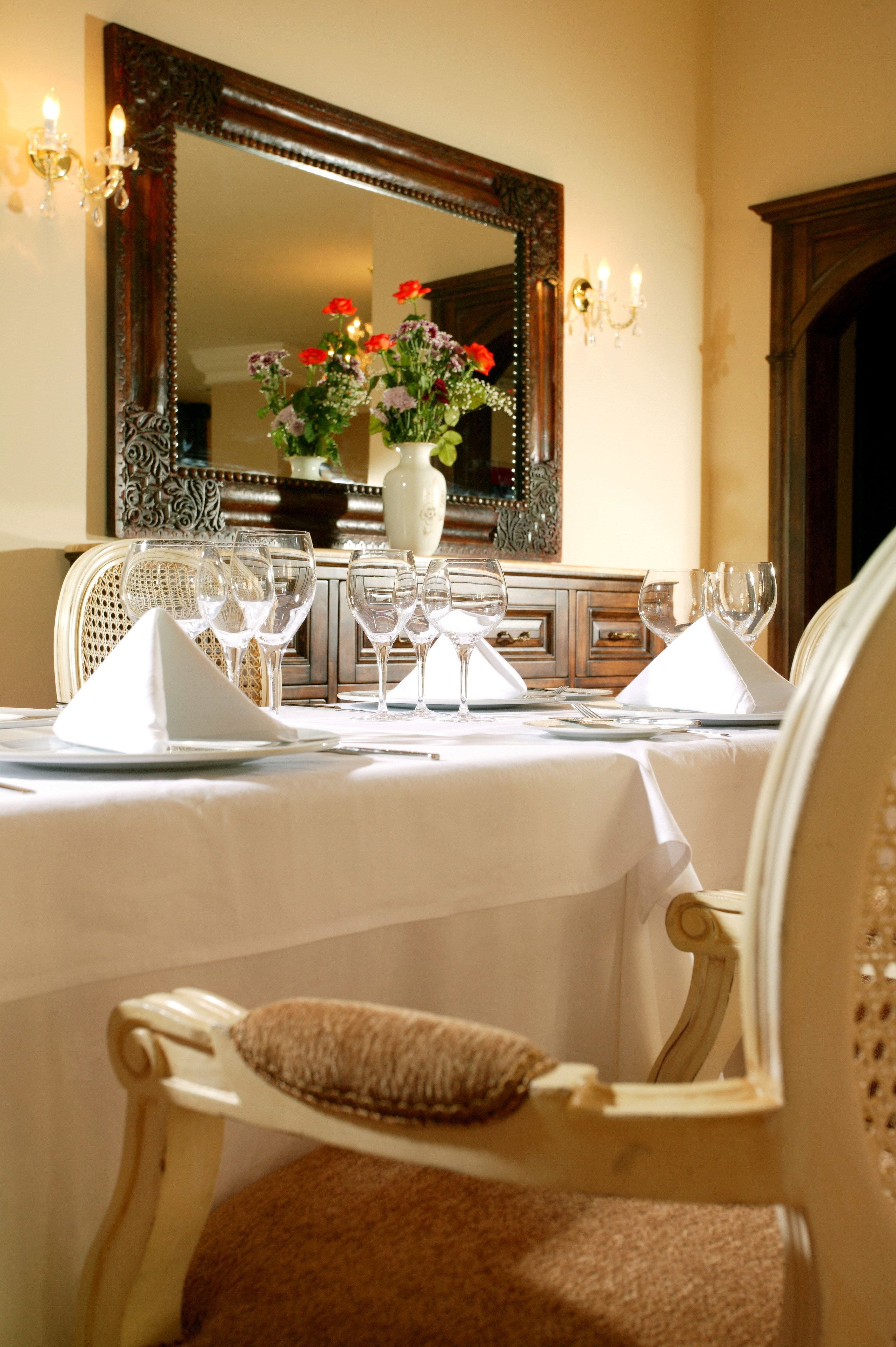 breakfast and dinner served, garden views