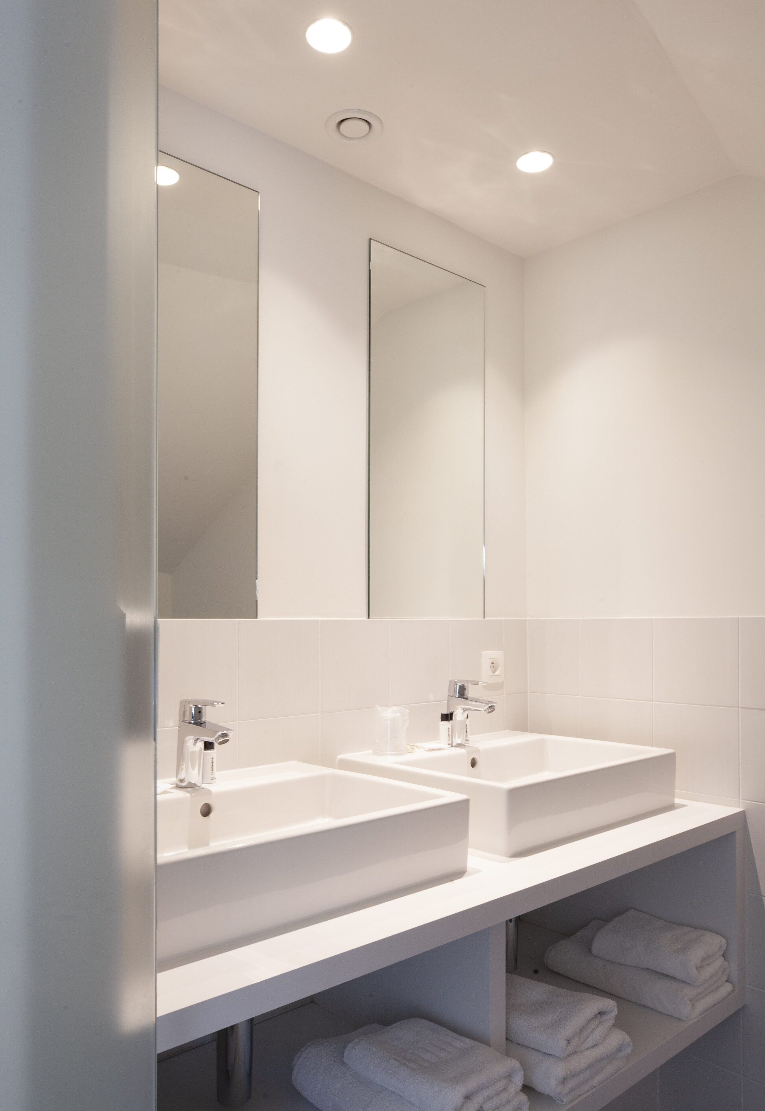 family room | bathroom | shower, free toiletries, hair dryer, towels