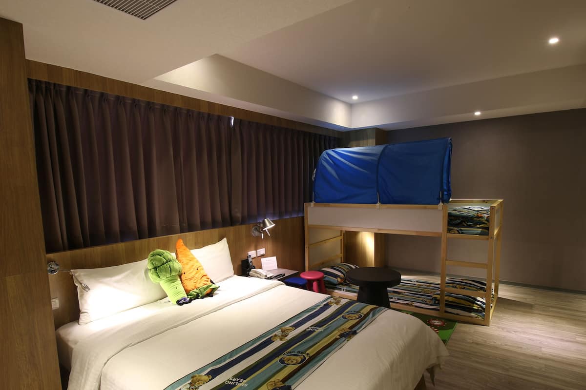 family quadruple room | desk, blackout curtains, rollaway beds, free wifi