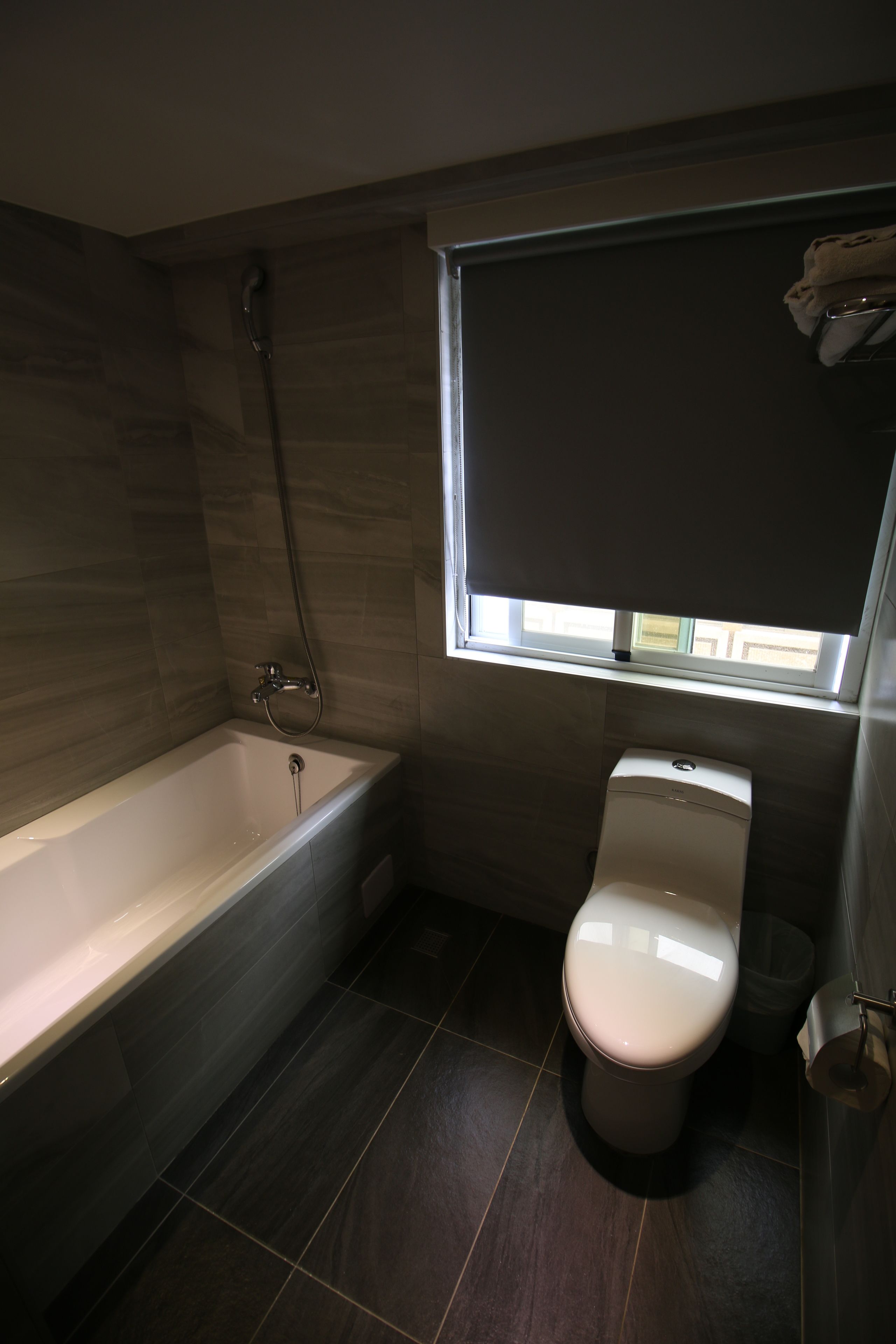 free toiletries, hair dryer, slippers, towels