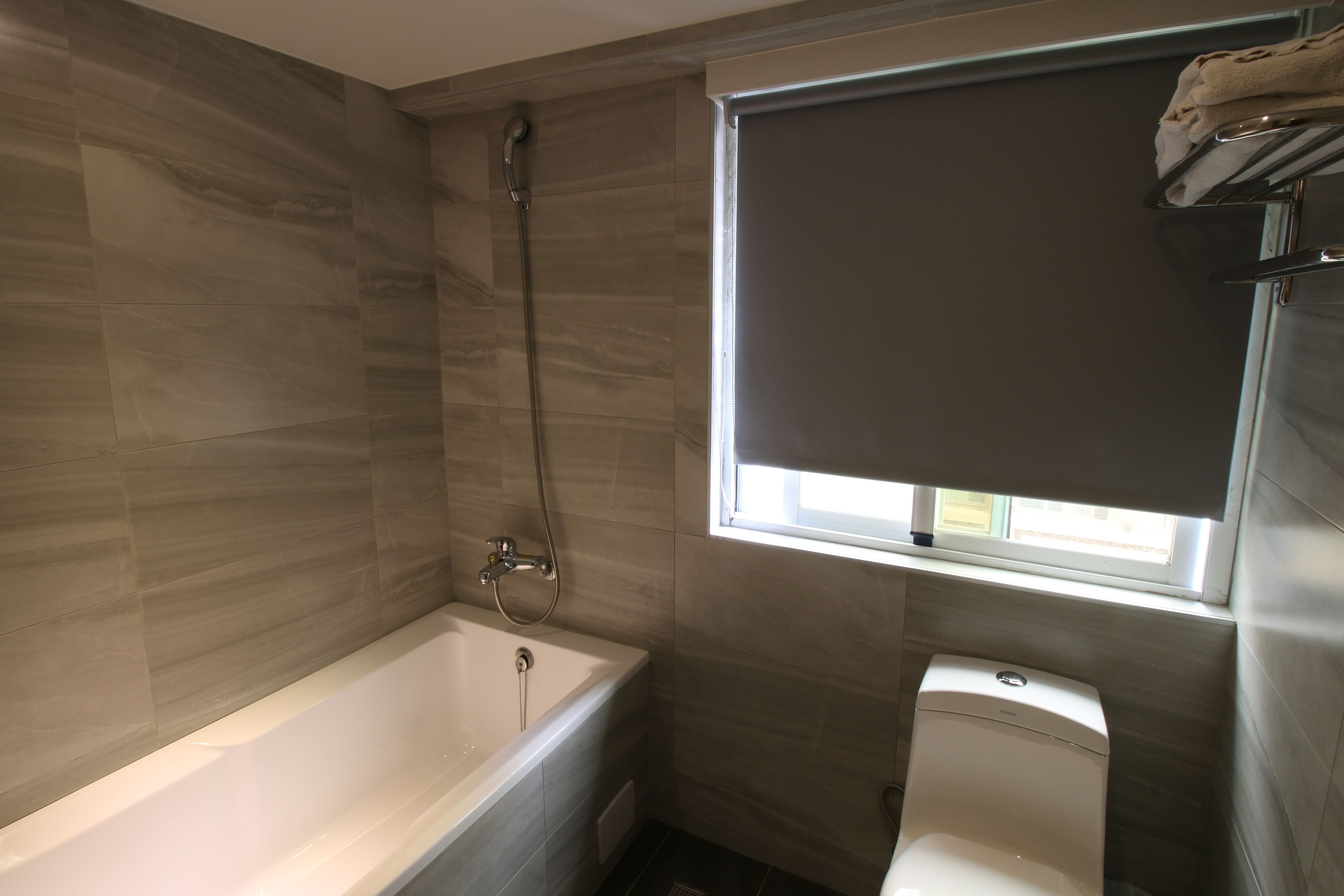 free toiletries, hair dryer, slippers, towels