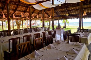 Breakfast, lunch served; local and international cuisine, beach views