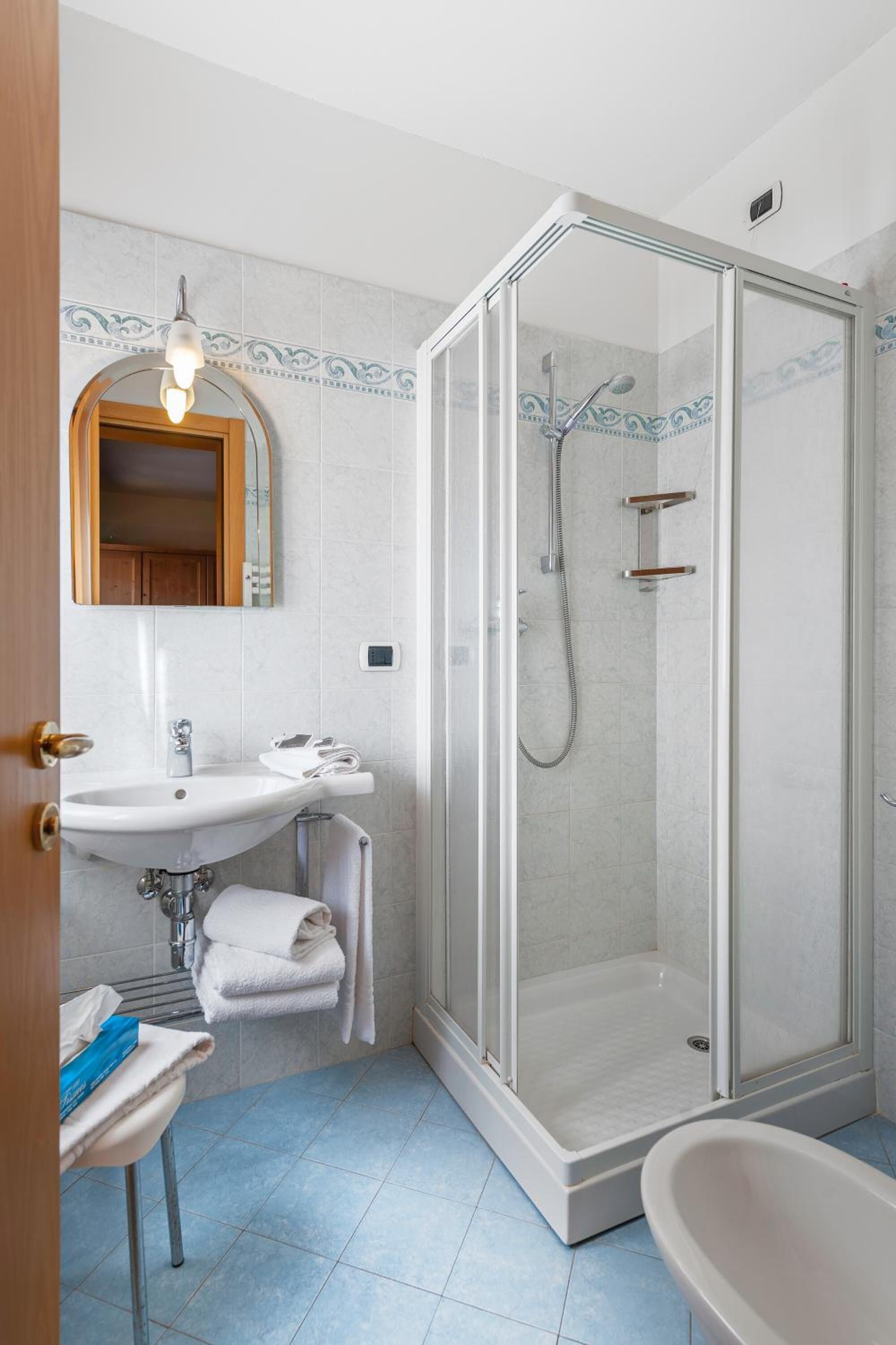 shower, free toiletries, hair dryer, bidet