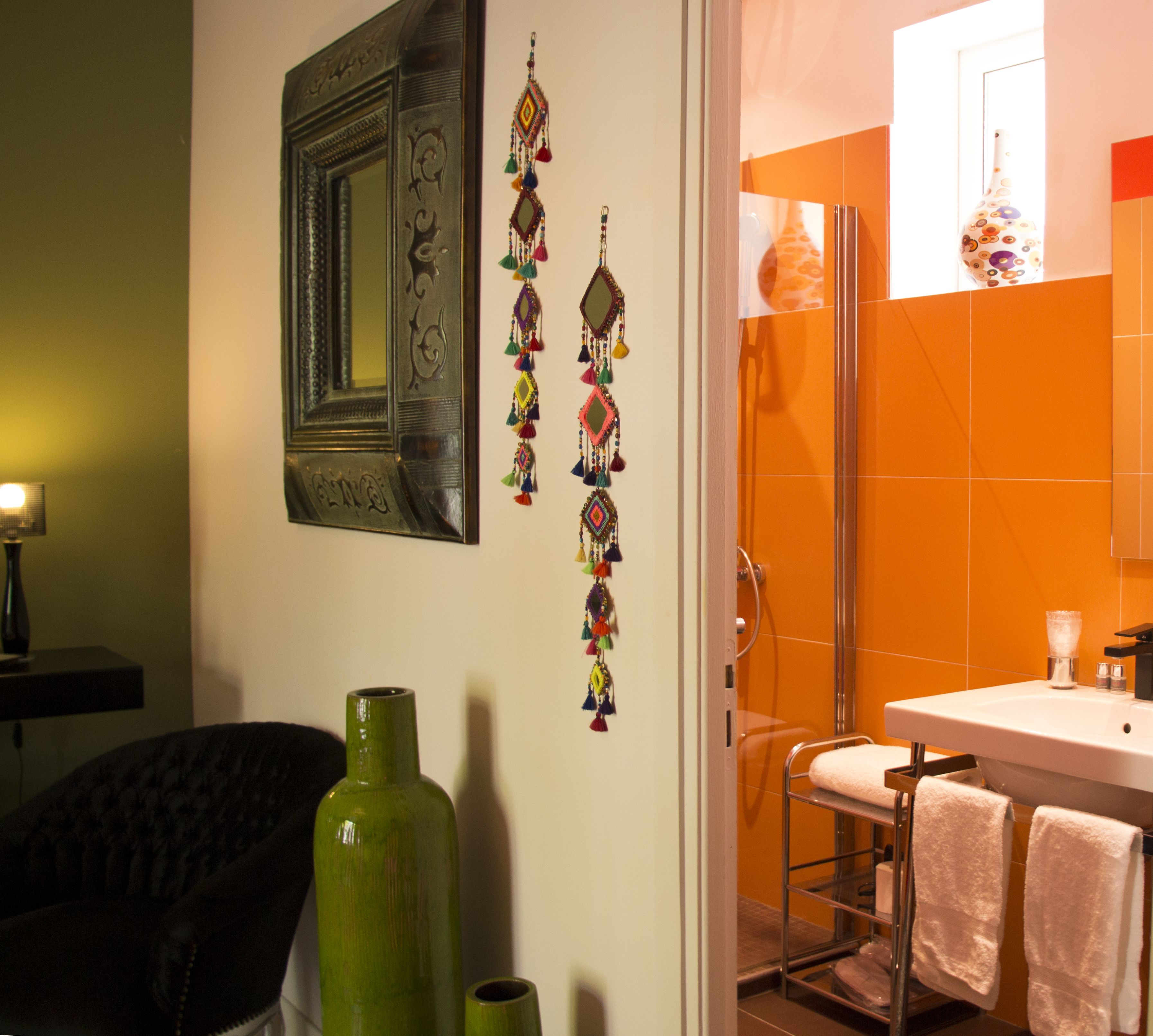 luxury double room | bathroom | designer toiletries, hair dryer, dressing gowns, slippers