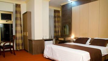 In-room safe, desk, soundproofing, rollaway beds