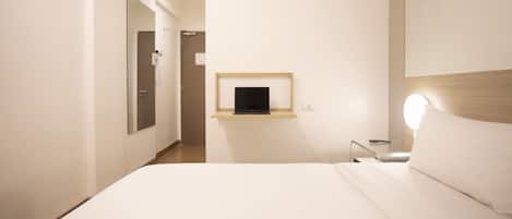 In-room safe, desk, laptop workspace, blackout curtains