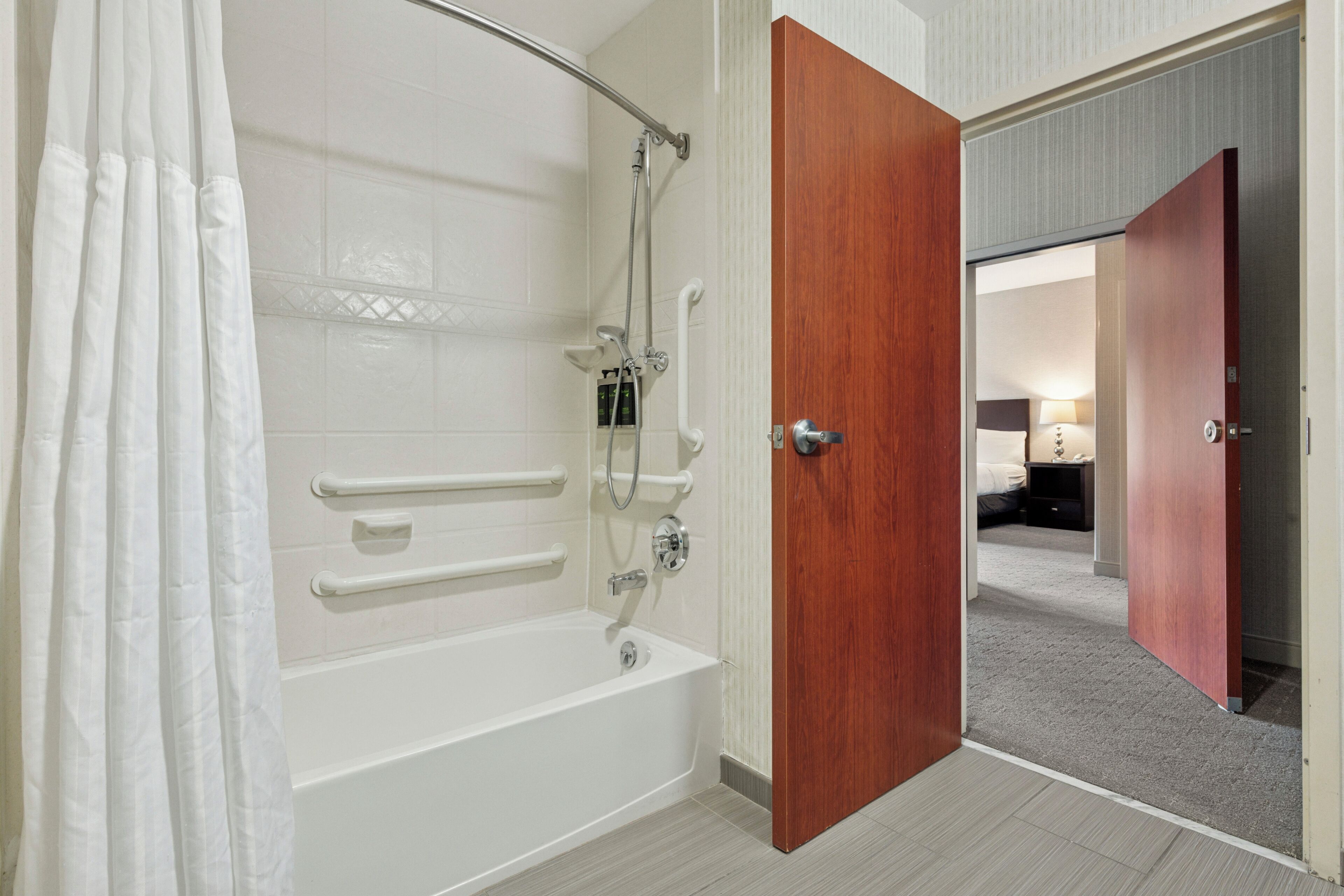 free toiletries, hair dryer, towels