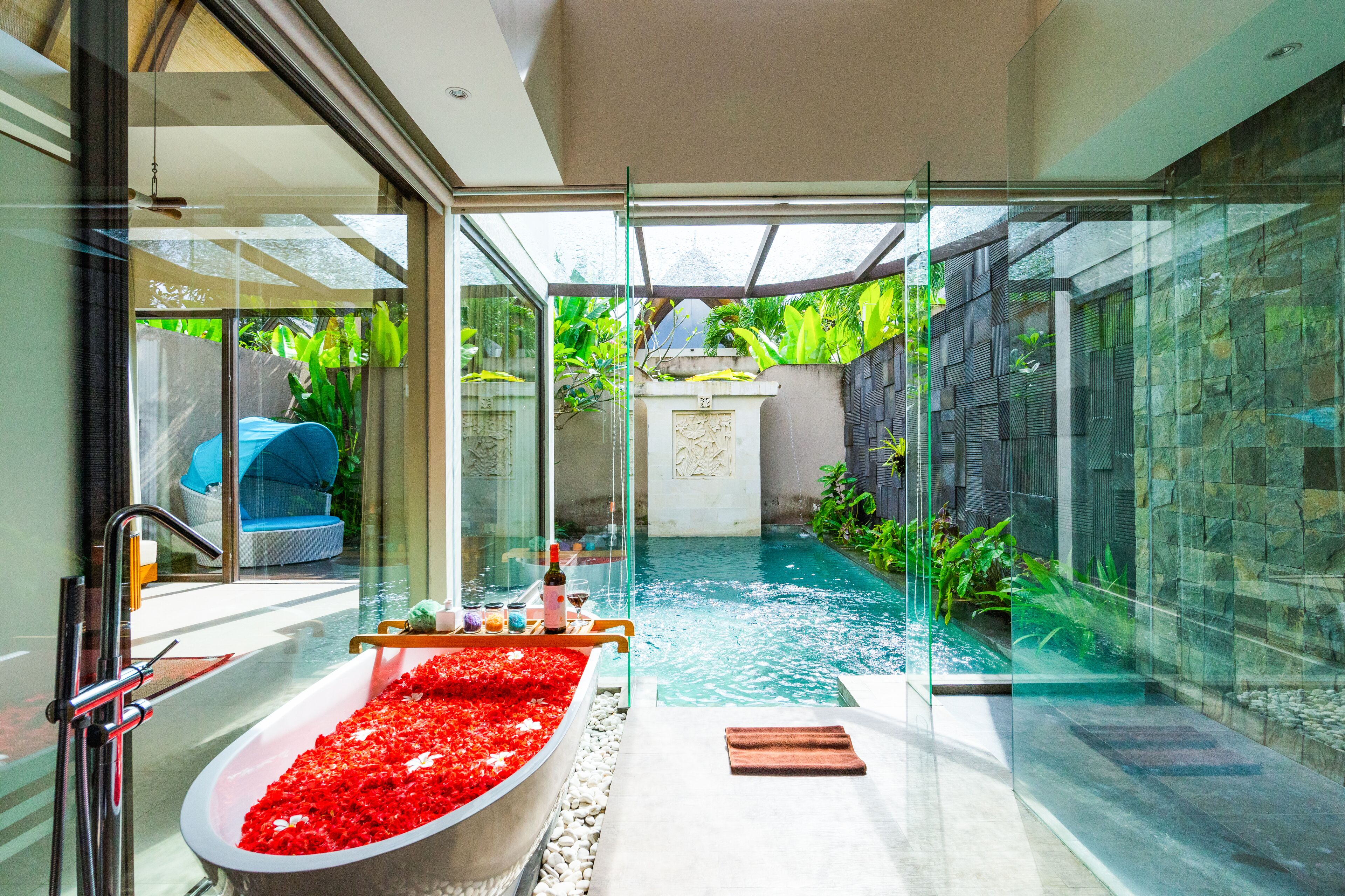 Deluxe-Villa, 1 Schlafzimmer, eigener Pool | Badezimmer