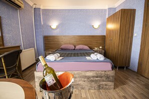 Egyptian cotton sheets, premium bedding, memory-foam beds, minibar